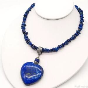 BRAND NEW $690 Lapis Lazuli Vintage Southwestern Desert Rose Necklace